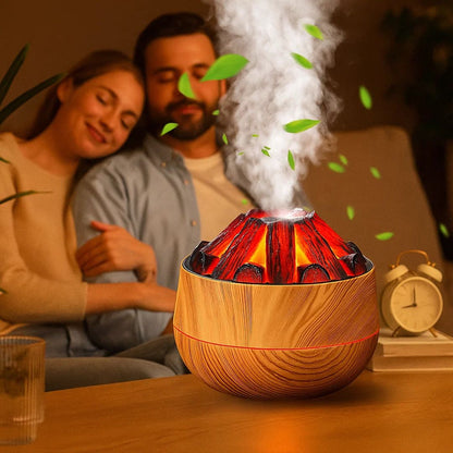FlameMist | Ätherischer Öldiffusor – LED-Flamme – Zwei Nebelmodi – Silent USB-Design – Entspannungsgefäß für Zuhause