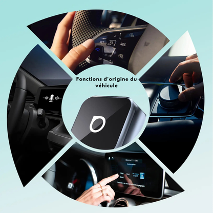 Cervora Mini Cube 3.0 – Adaptateur CarPlay & Android Auto Sans Fil