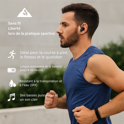 Écouteurs Bluetooth 5.3 Sport – 60H & IPX7 | Cervora
