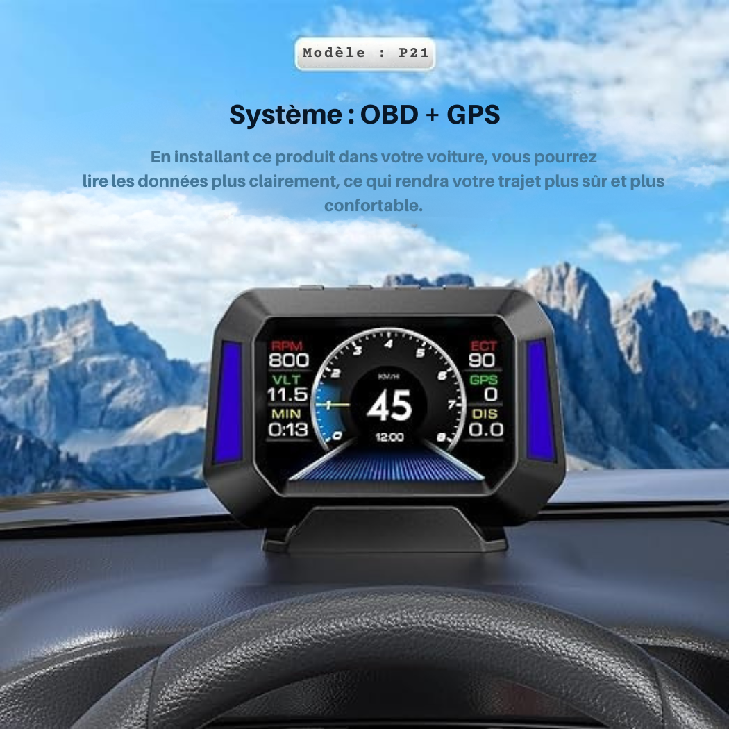 Écran HUD LCD pour Voiture – Données de Conduite en Temps Réel | Cervora