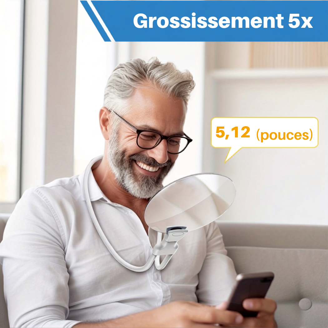 Loupe Grossissante 5× Mains Libres – Lentille 13 cm | Cervora