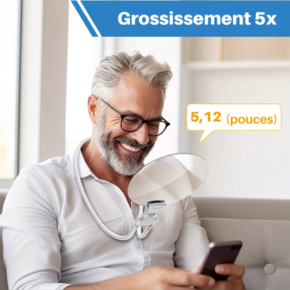 Loupe Grossissante 5× Mains Libres – Lentille 13 cm | Cervora