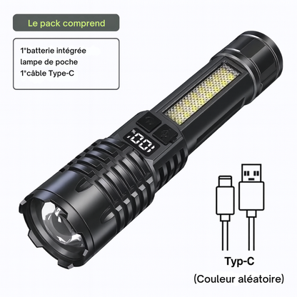 Lampe Torche LED Rechargeable USB-C – 500 m & 5 Modes | Cervora