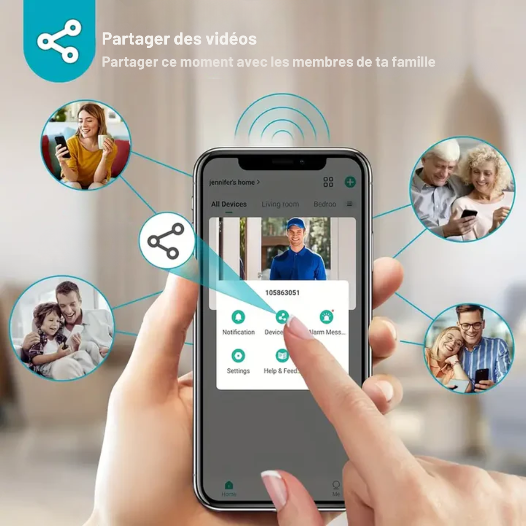 Sonnette vidéo WiFi sans fil – surveillance HD et communication bidirectionnelle