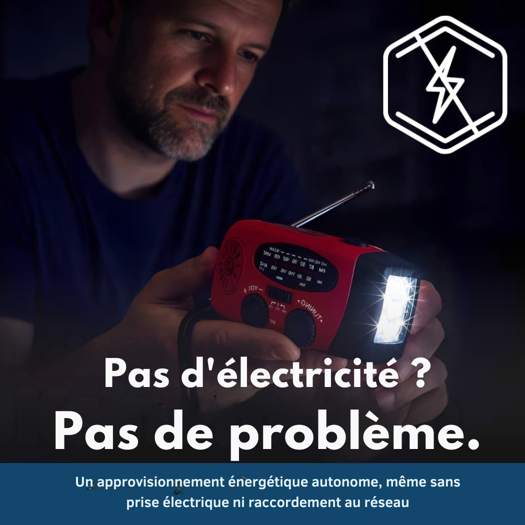 Radio d’Urgence Solaire avec Manivelle & Lampe LED | Cervora