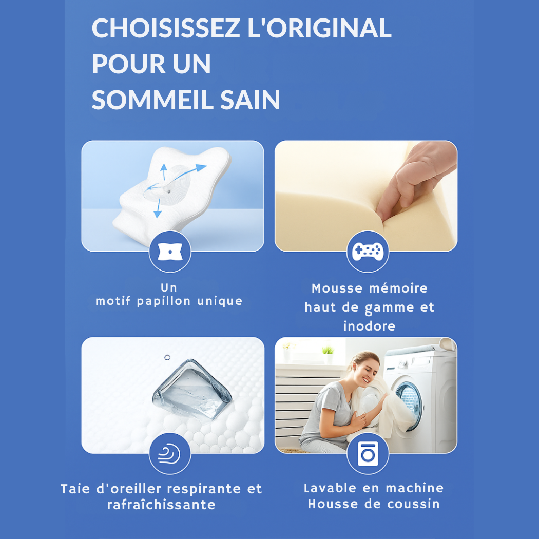 Oreiller Cervical Ergonomique à Mémoire de Forme | Cervora