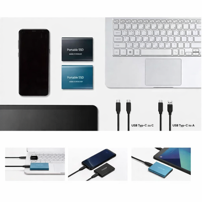 Externe SSD 2 TB – Aluminium-Gehäuse, USB, für PC & Mac