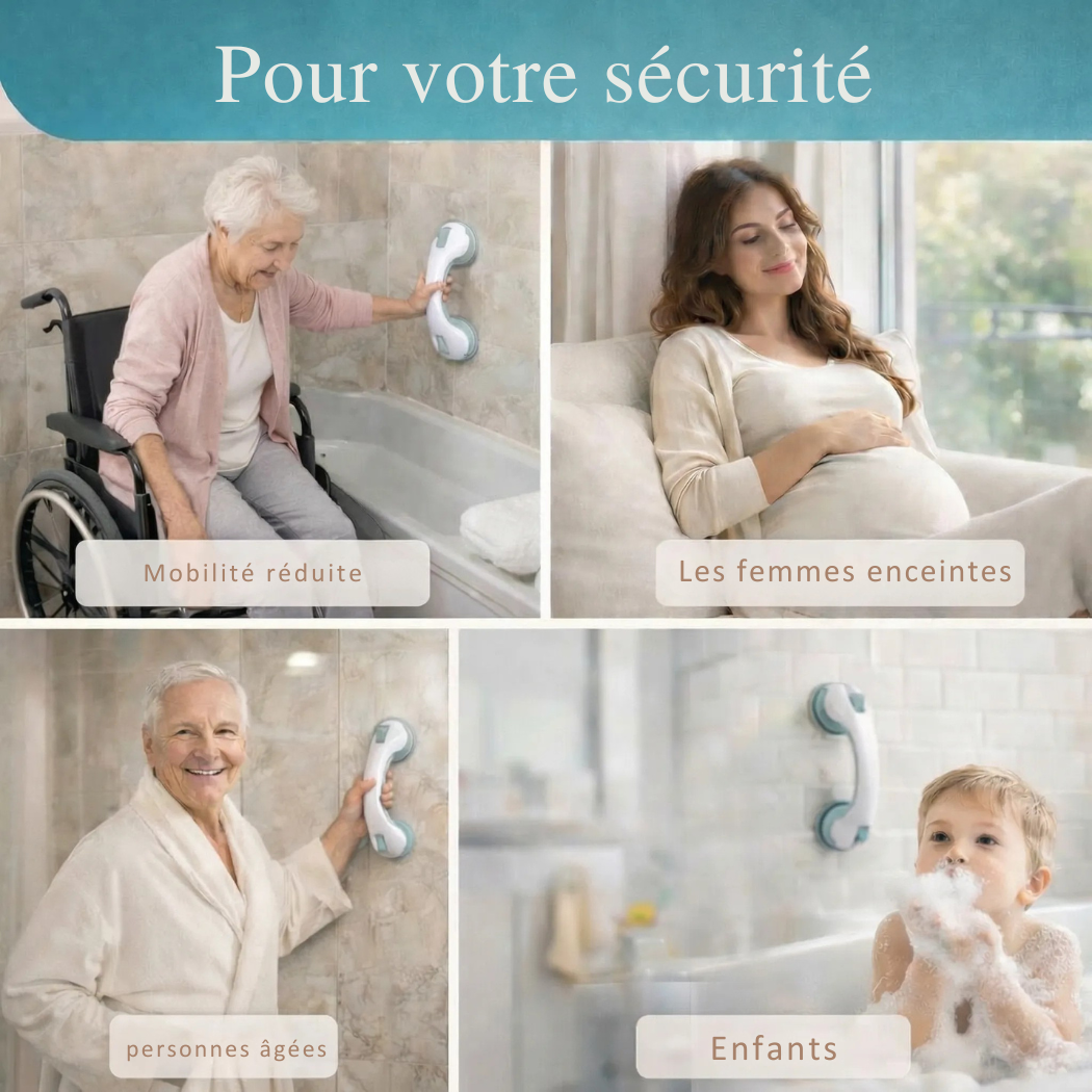 Cervora – Barre d’Appui à Ventouses Sans Perçage 35 cm