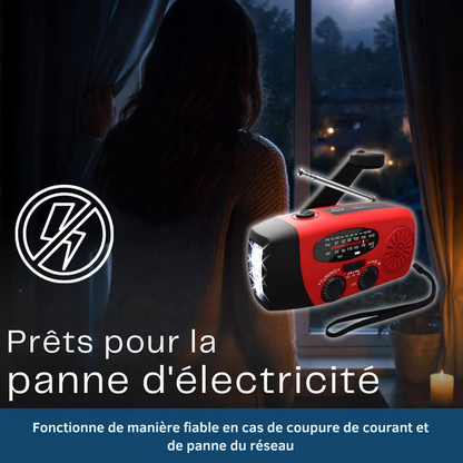 Radio d’Urgence Solaire avec Manivelle & Lampe LED | Cervora