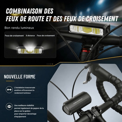 Cervora – Lampe de Vélo LED 900 Lumens Rechargeable