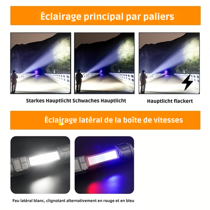 Lampe Torche LED Rechargeable USB-C – 500 m & 5 Modes | Cervora