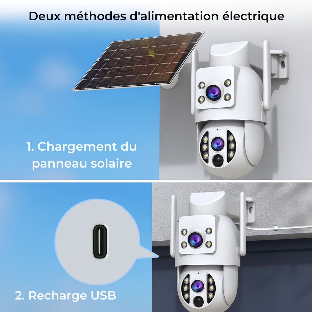 Caméra de Surveillance Solaire WiFi 4K – Sans Fil & IP66 | Cervora