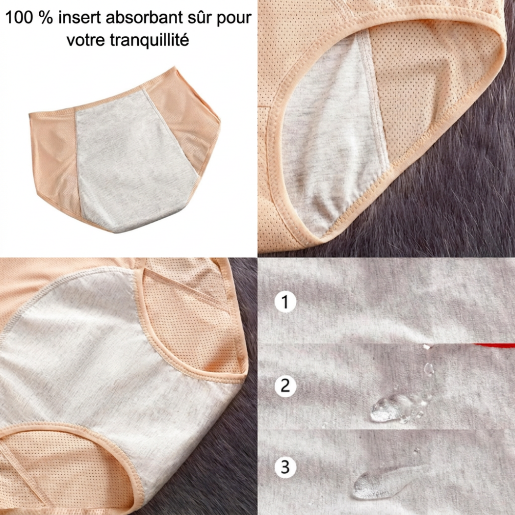 Sous-Vêtement Absorbant Femme – Lavable & Réutilisable | Cervora