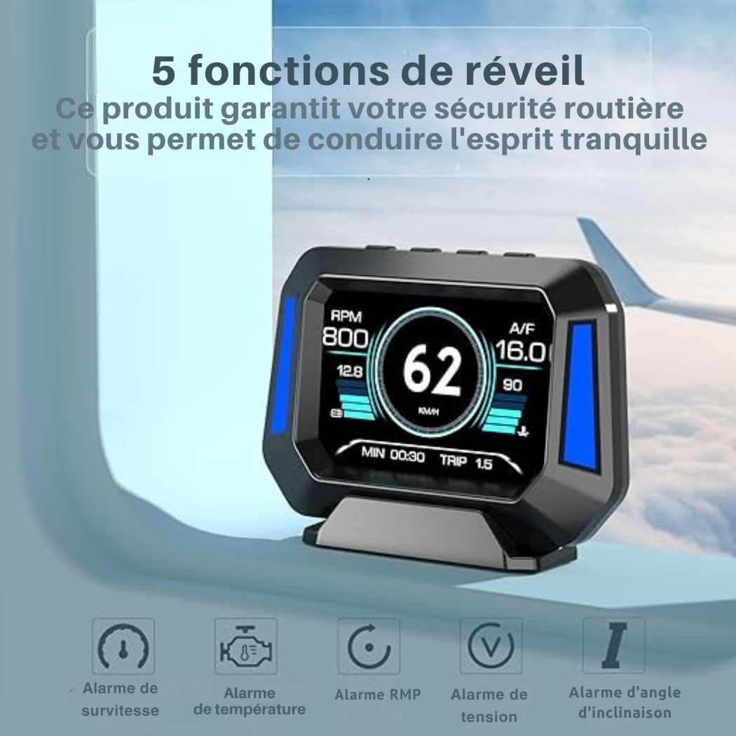 Écran HUD LCD pour Voiture – Données de Conduite en Temps Réel | Cervora