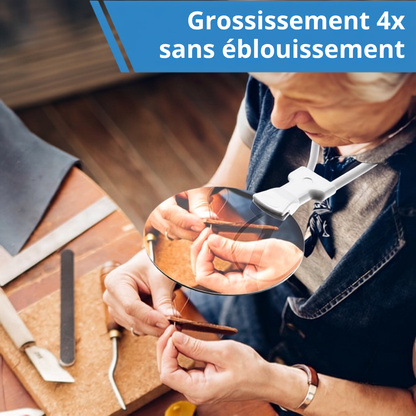 Loupe Grossissante 5× Mains Libres – Lentille 13 cm | Cervora