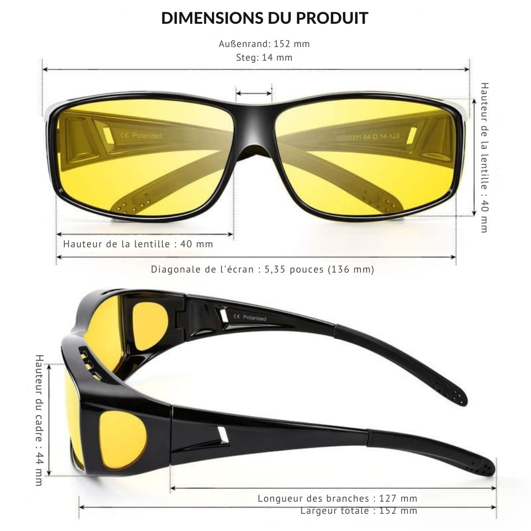 Lunettes de Conduite de Nuit – Verres Jaunes Anti-Éblouissement | Cervora