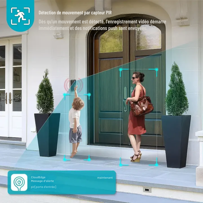 Sonnette vidéo WiFi sans fil – surveillance HD et communication bidirectionnelle