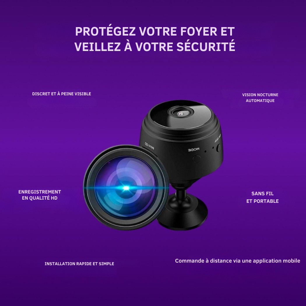 Mini Caméra de Surveillance Wi-Fi avec Vision Nocturne | Cervora