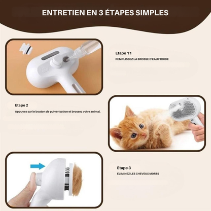 Brosse Vapeur pour Chien & Chat – Anti-Poils Rechargeable | Cervora