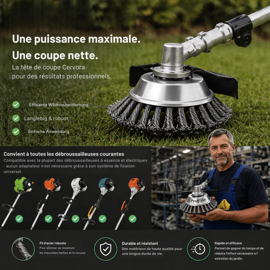 Tête de Débroussailleuse pour Désherbage – Entretien du Jardin | Cervora