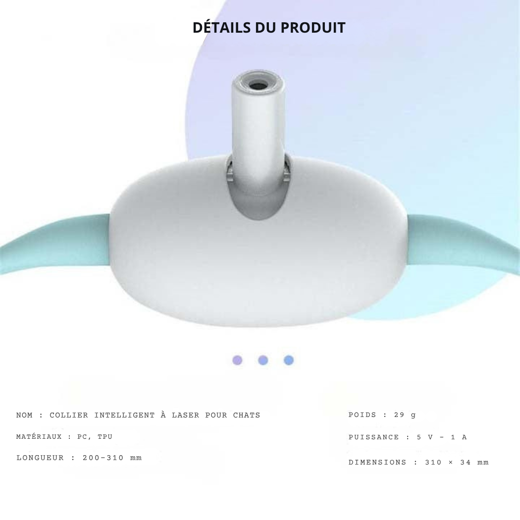 Collier Laser Automatique pour Chat – Rechargeable USB | Cervora