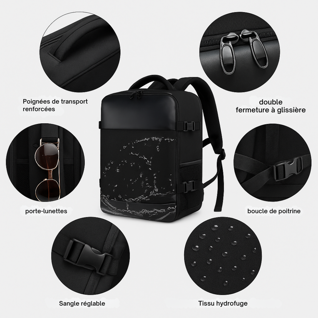 Sac à Dos de Voyage 40L avec Compartiment PC & USB | Cervora