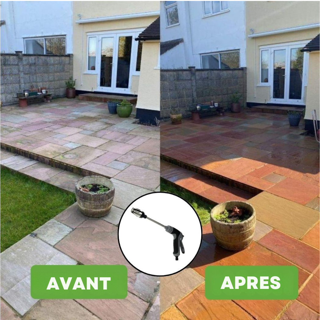 Embout de Nettoyage pour Tuyau d’Arrosage – 3 Jets & Rotation 360° | Cervora