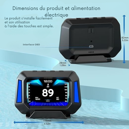 Écran HUD LCD pour Voiture – Données de Conduite en Temps Réel | Cervora