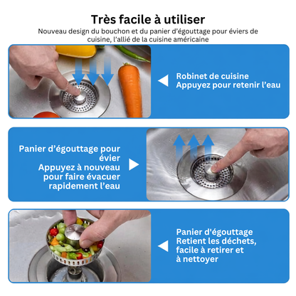 Bouchon Filtrant 3-en-1 pour Évier – Filtre à Résidus | Cervora