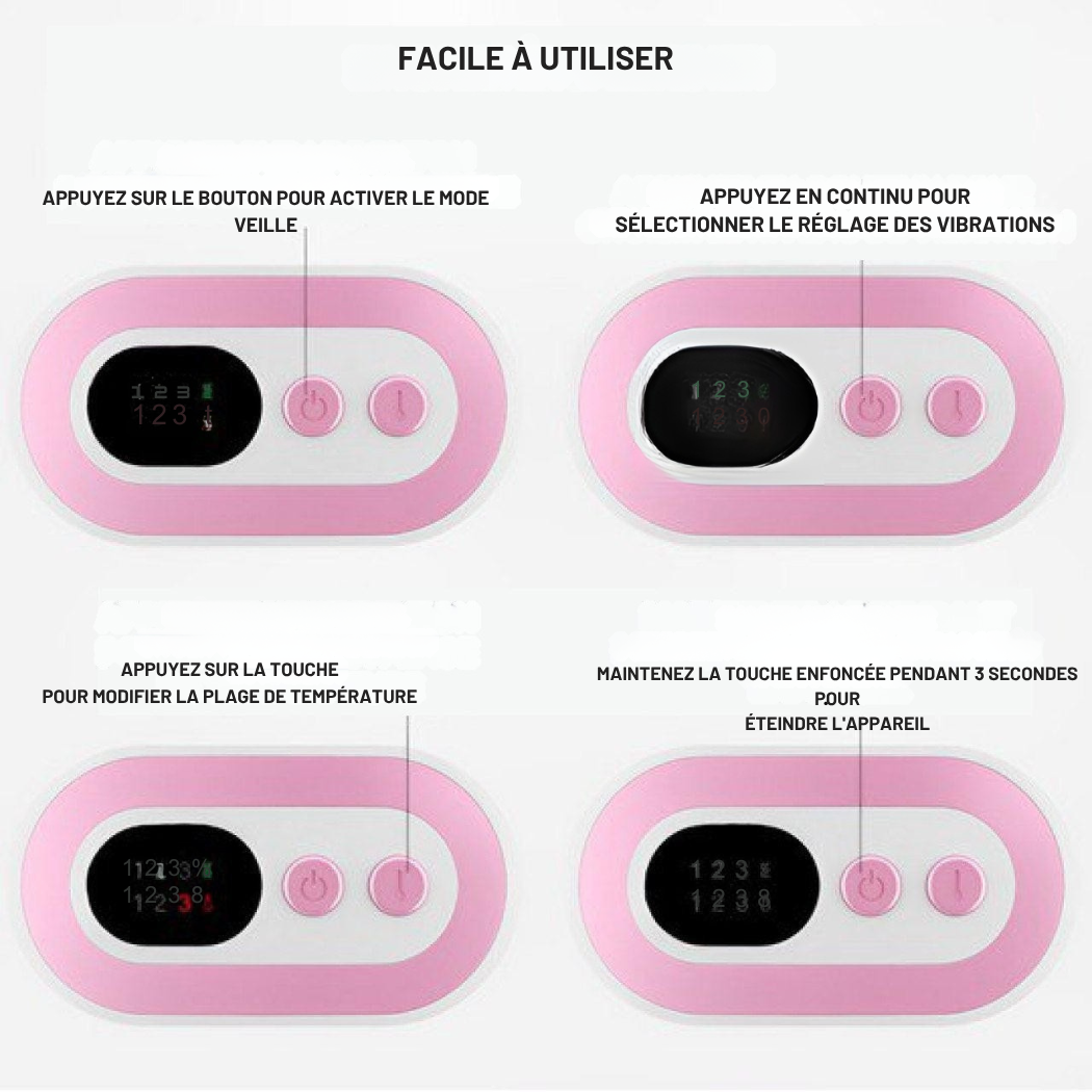 Ceinture Chauffante Menstruelle avec Massage – 3 Niveaux | Cervora