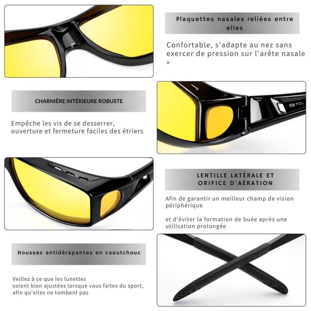 Lunettes de Conduite de Nuit – Verres Jaunes Anti-Éblouissement | Cervora