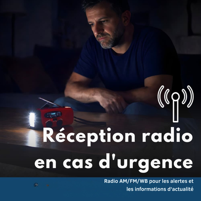Radio d’Urgence Solaire avec Manivelle & Lampe LED | Cervora