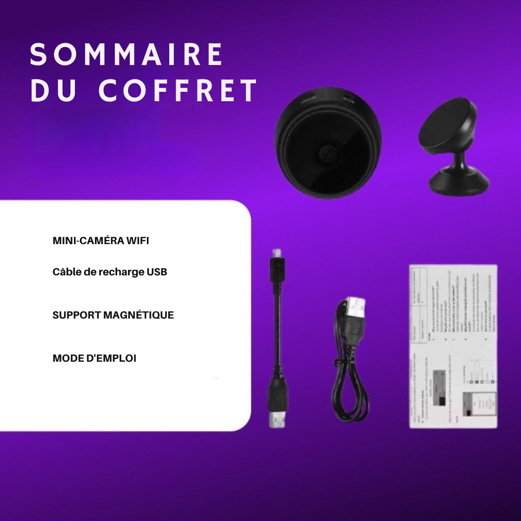 Mini Caméra de Surveillance Wi-Fi avec Vision Nocturne | Cervora