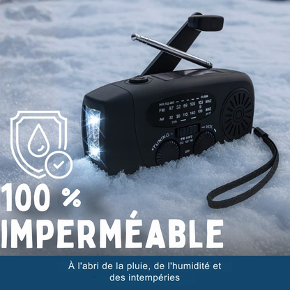 Radio d’Urgence Solaire avec Manivelle & Lampe LED | Cervora