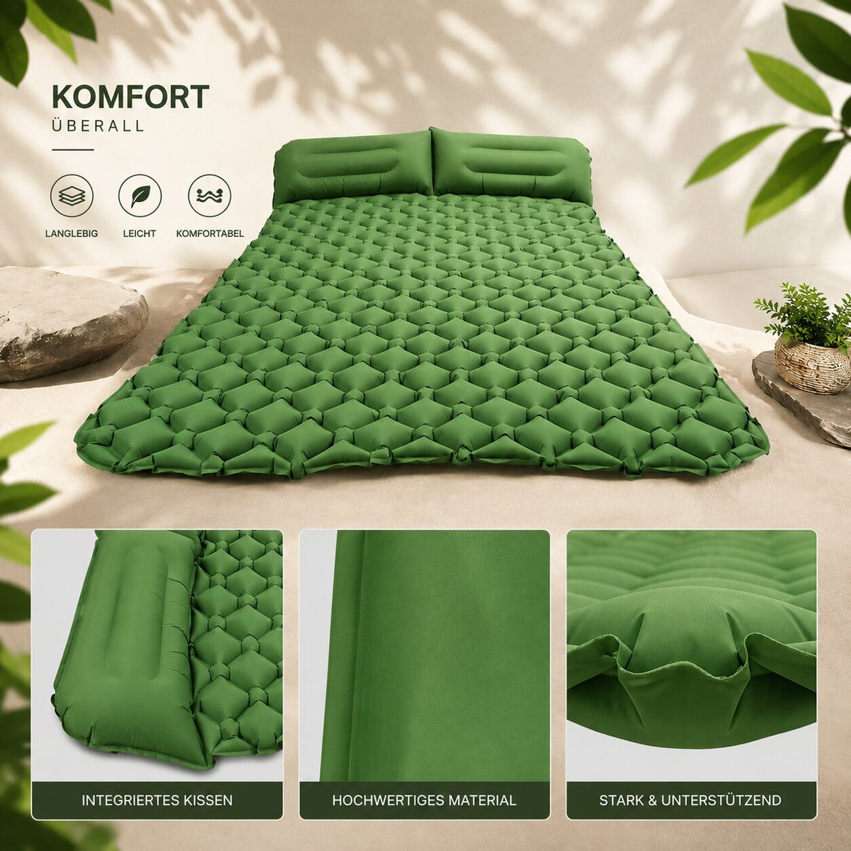 Doppelrast Campingmatte im Zelt