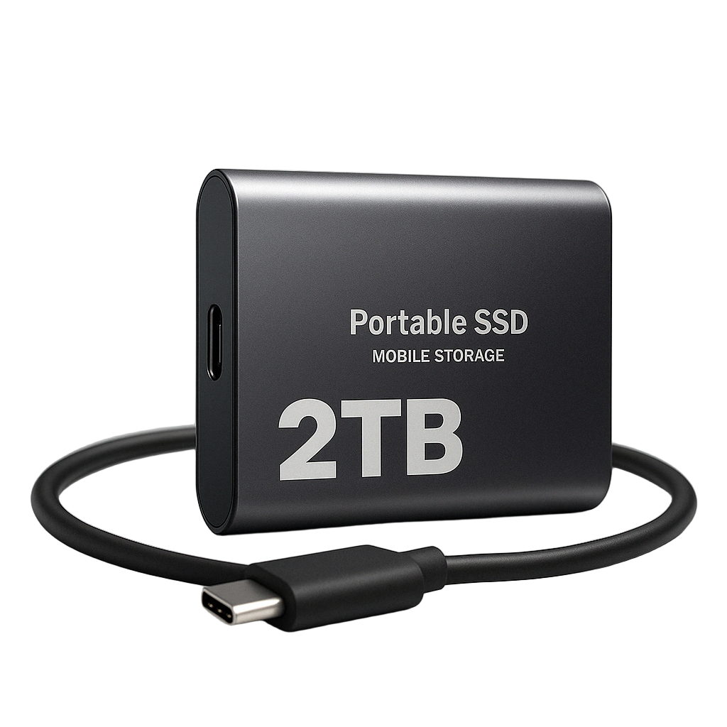 Externe SSD 2 TB – Aluminium-Gehäuse, USB, für PC & Mac