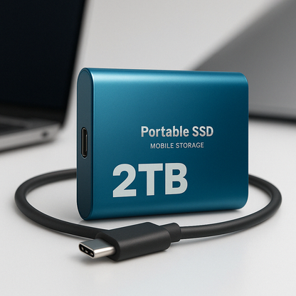 Externe SSD 2 TB – Aluminium-Gehäuse, USB, für PC & Mac