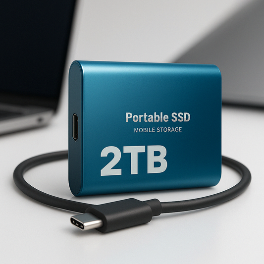 Externe SSD 2 TB – Aluminium-Gehäuse, USB, für PC & Mac