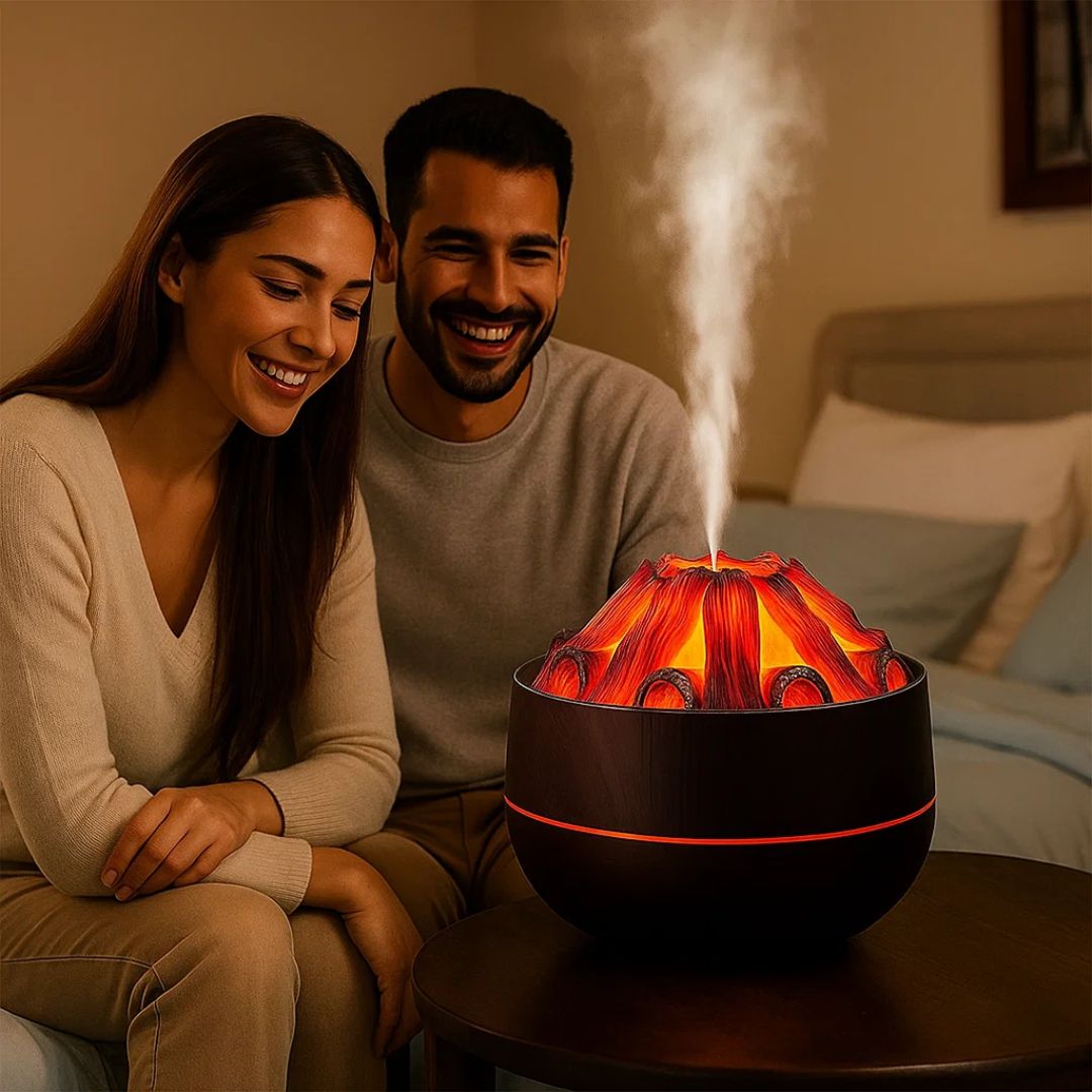 FlameMist | Ätherischer Öldiffusor – LED-Flamme – Zwei Nebelmodi – Silent USB-Design – Entspannungsgefäß für Zuhause