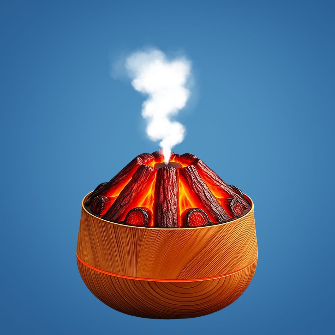 FlameMist | Ätherischer Öldiffusor – LED-Flamme – Zwei Nebelmodi – Silent USB-Design – Entspannungsgefäß für Zuhause