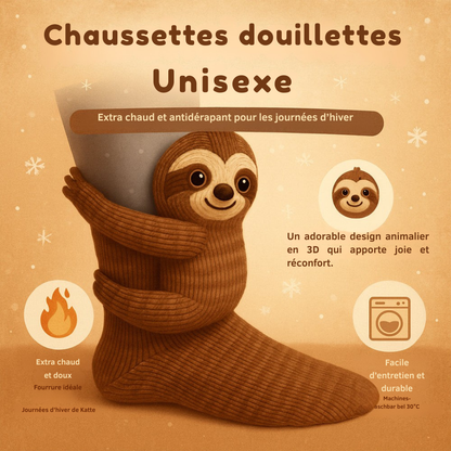 Chaussettes Pilou-Pilou Antidérapantes – Motif Animal 3D | Cervora