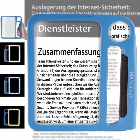 LED Leselupe 5x & 10x – 48 LEDs, großes Acrylglas, USB oder Batterie