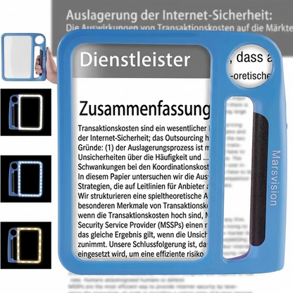 LED Leselupe 5x & 10x – 48 LEDs, großes Acrylglas, USB oder Batterie