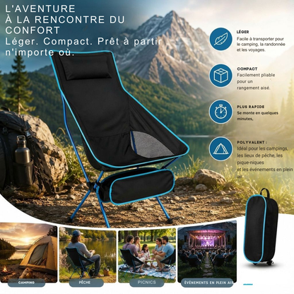 Cervora – Chaise de Camping Pliante Ultralégère 150 kg