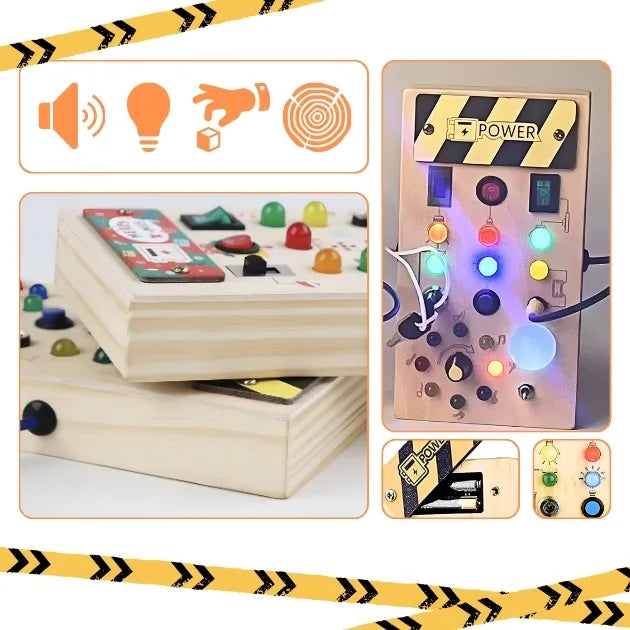 Montessori-Beschäftigungsbrett mit LED-Leuchten