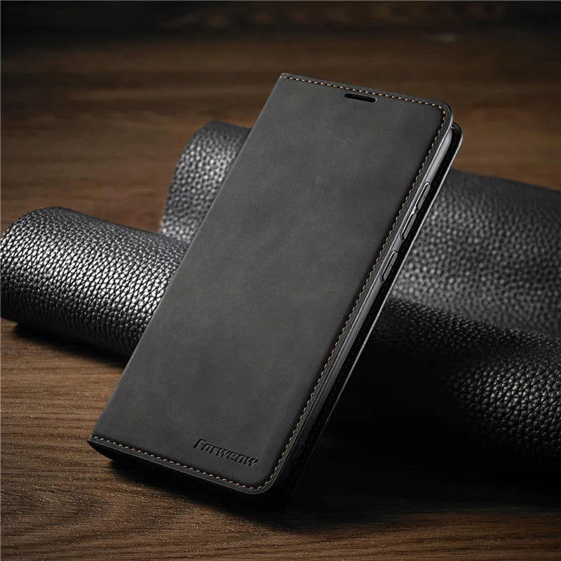 Sandsberg | iPhone Leder-Wallet-Hülle | Magnetische Kartenhalter-Funktion | Mehrere Farben
