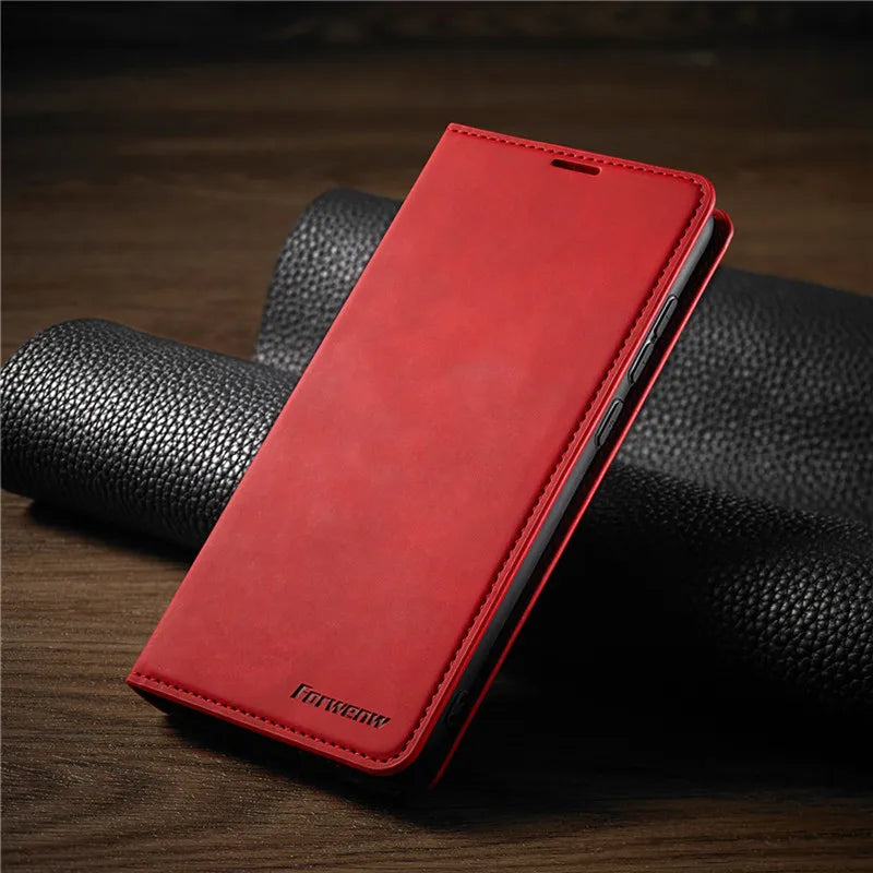 Sandsberg | iPhone Leder-Wallet-Hülle | Magnetische Kartenhalter-Funktion | Mehrere Farben