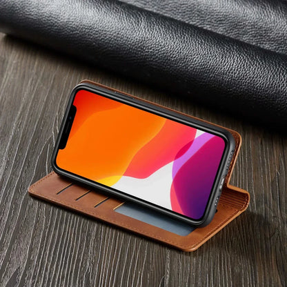 Sandsberg | iPhone Leder-Wallet-Hülle | Magnetische Kartenhalter-Funktion | Mehrere Farben