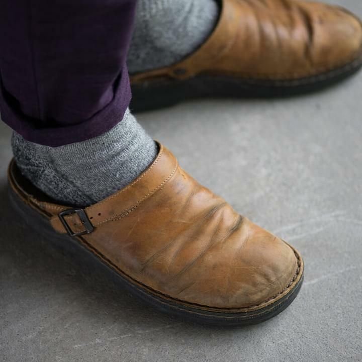 Sandsberg | Herren-Lederclogs | Bequemer Slip-On mit Komfortsohle